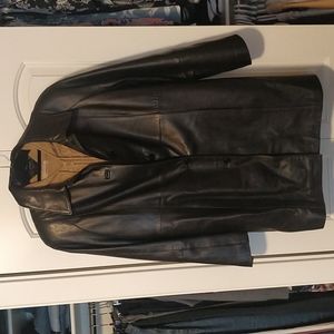 Soft lambskin leather coat